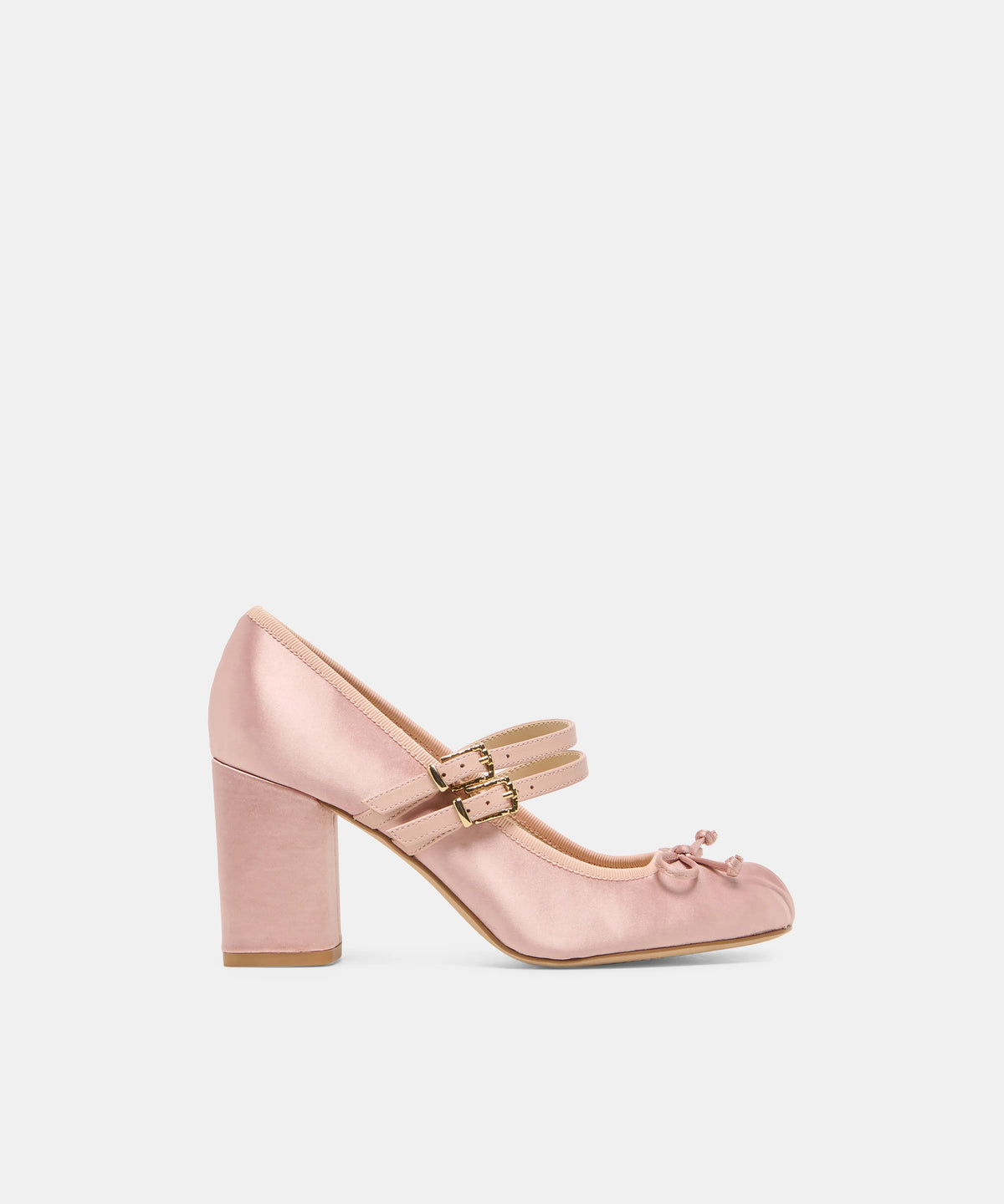TIARAH Light Blush Satin Ballet Block Heels