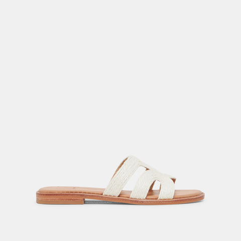 DOLCEVITA EMON IVORY RAFFIA Slide Sandals