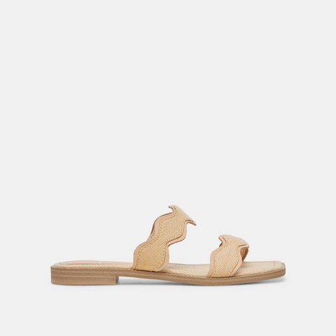 DOLCEVITA ILVA LOW NATURAL RAFFIA Slide Sandals