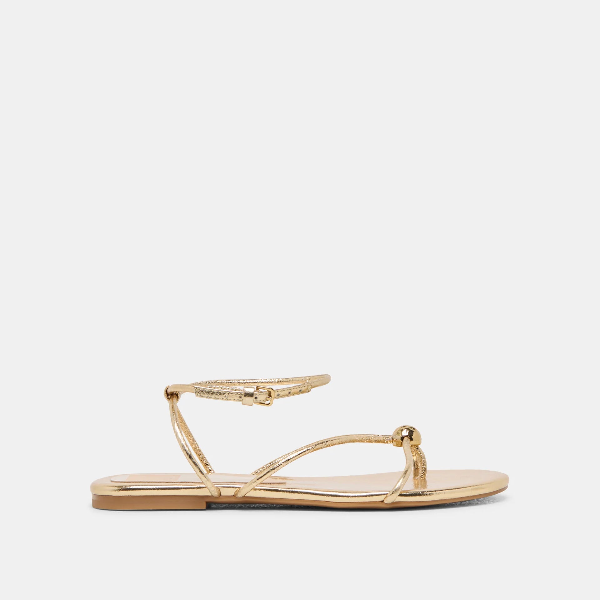 KENLEY Gold Leather Strappy Sandals | Women's Designer Sandals