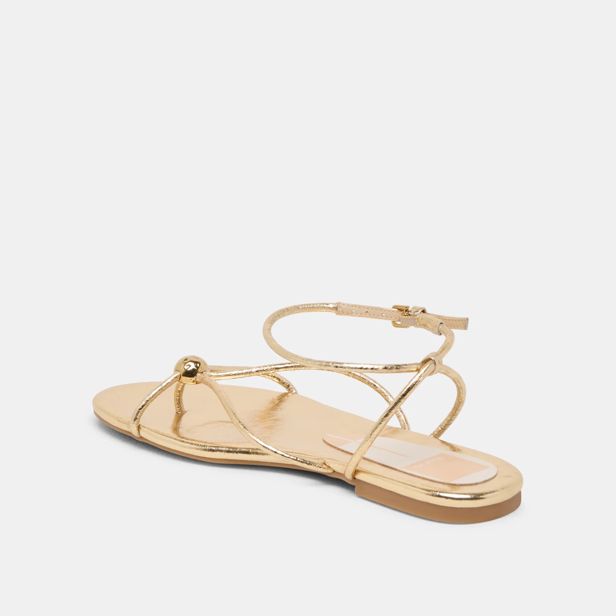 KENLEY Gold Leather Strappy Sandals | Women's Designer Sandals