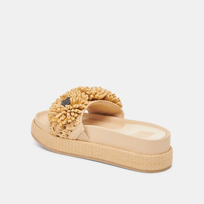 SIDONA FLOWER LT NATURAL RAFFIA