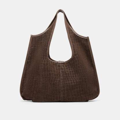 PAVA MID BROWN EMBOSSED SUEDE