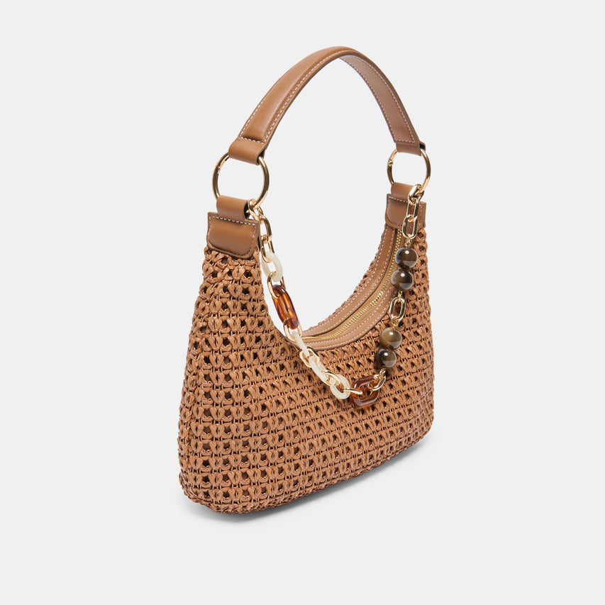 POPPIE SADDLE WOVEN RAFFIA