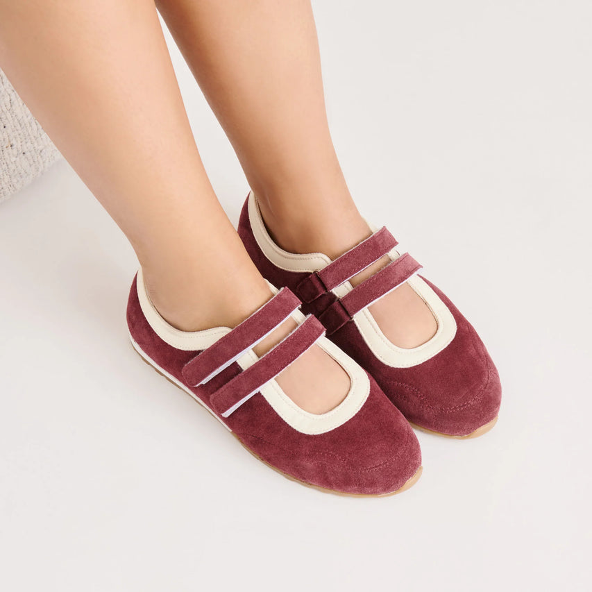 SWAN BURGUNDY SUEDE