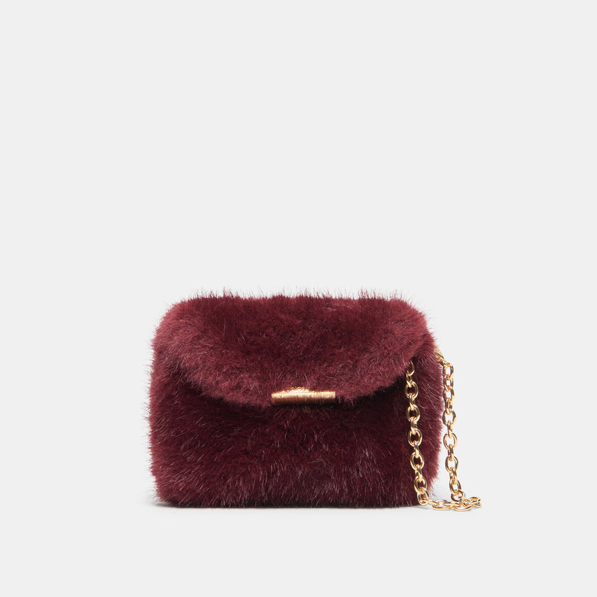 BRINDI BURGUNDY FAUX FUR