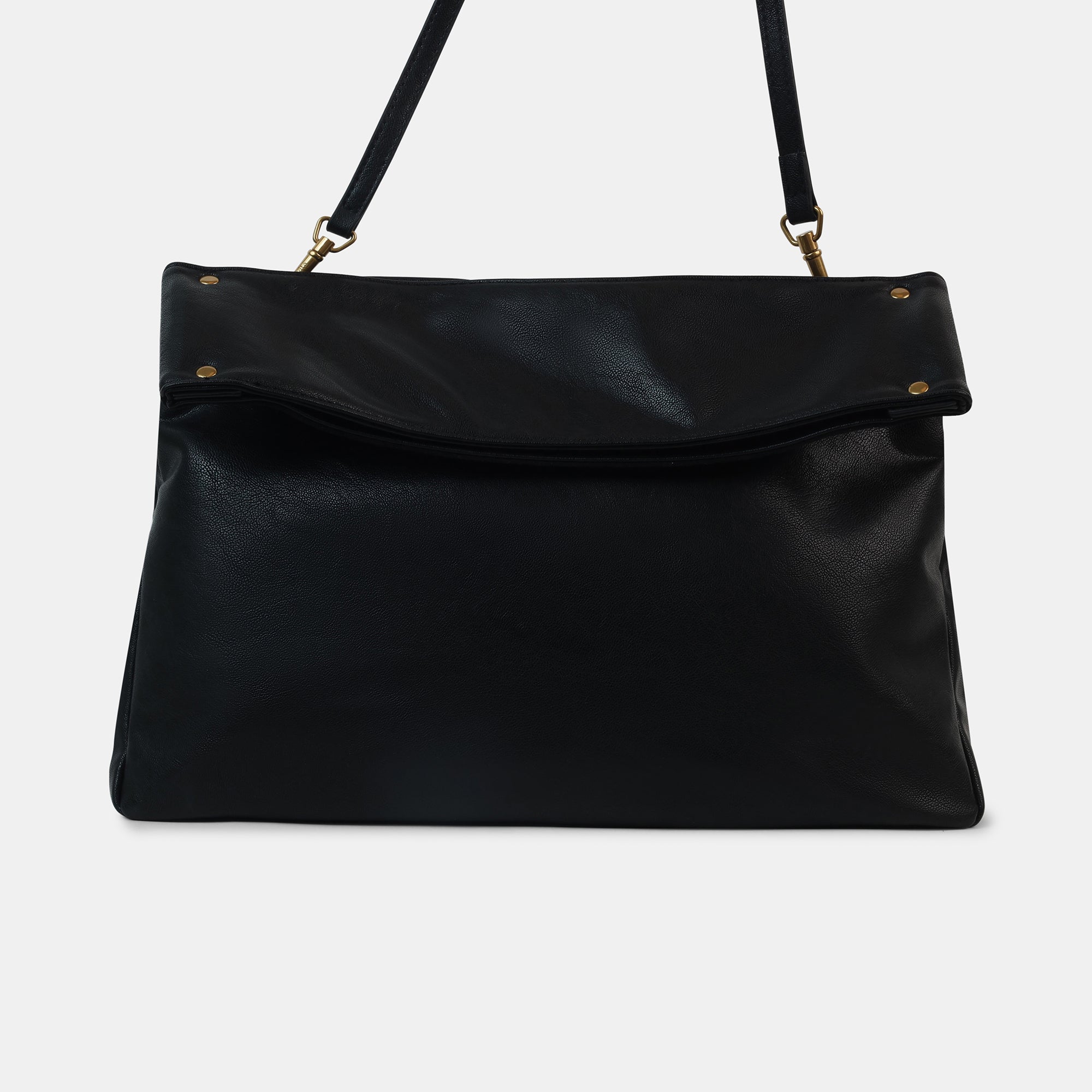 Sac à Main Femme POTRI Noir - Éco-cuir - Bandoulière Détachable - Taille Medium