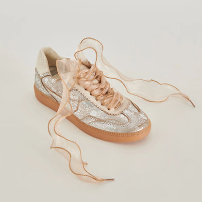 CURLY ORGANZA LACE TAN