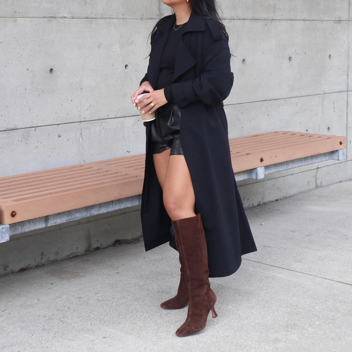 GYRA WIDE CALF DARK BROWN SUEDE - view 2